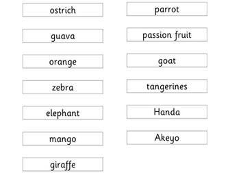 Handa's Surprise names and sentences