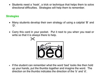 Dyslexia letter orientation strategy B, D and P