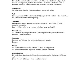 work experience questions and answers