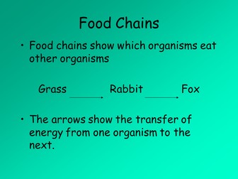 Food chains and Food webs