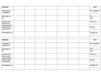 French Speed Dating Activity