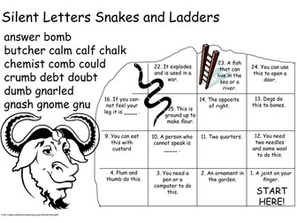 Silent Letter Snakes and Ladders Games