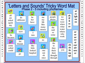 letters and sounds tricky word mat