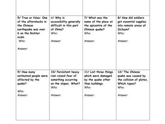 China 2008 and Kobe 1995 earthquakes - resources