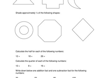 Year 3/4 Differentiated prior learning worksheets