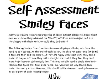 Self Assessment, AfL, Smiley Face Posters