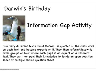 Darwin and Evolution - Information gap/ jigsaw  activity