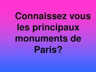 Les monuments de Paris