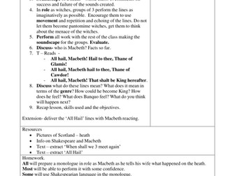 Year 8 'Macbeth' Scheme