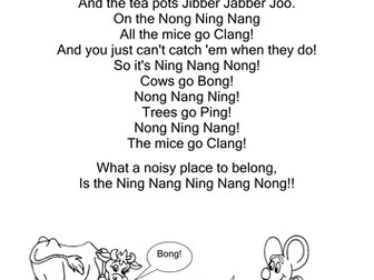 On the ning nang nong poem and cloze activity