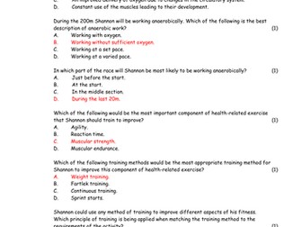 AQA practise exam questions
