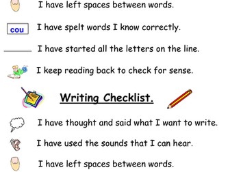 WRITING CHECKLIST FOR DISPLAY