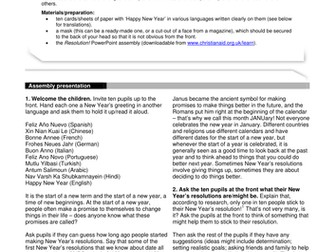 New Year's Resolutions Assembly resource pack.