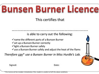 Bunsen Burner Licence 