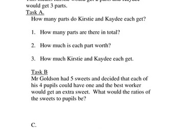 Ratio Worksheets for KS2 and KS3.