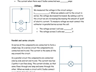 Voltage and Current worksheet