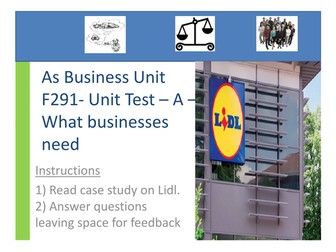 OCR Business F291 Introduction to business test