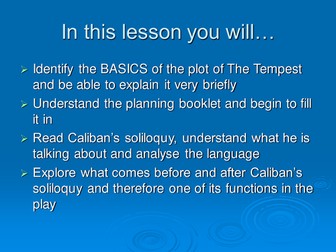 The Tempest: a summary and Caliban's soliloquy