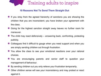 10 Reasons Not to Send Them Straight Out