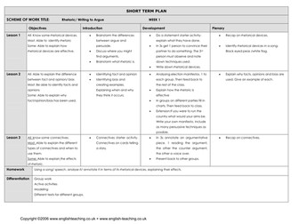Rhetoric and writing with the purpose to argue