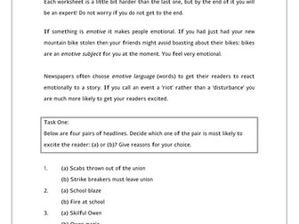 Newspapers: Emotive Language