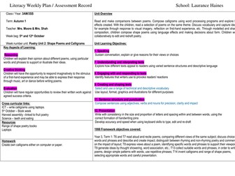 Year 3 Literacy Shape Poems