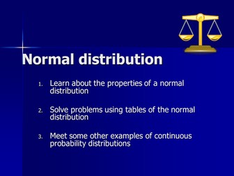 Statistics 1 Normal Distribution