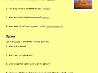 Egyptian webquest