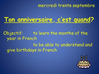 Les mois de l'année