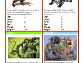 Myths and legends top trump cards