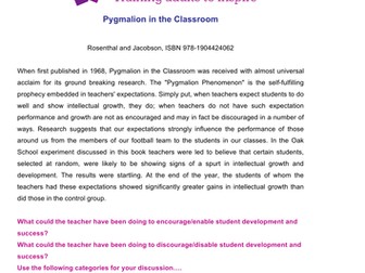 Pygmalion in the Classroom - Teacher Expectations