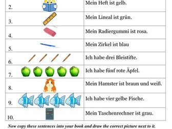 Reading comprehension about colurs and class objec