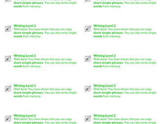 MFL KS3 NC LEVELS STICKERS WRITING