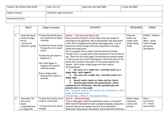 Light and Sound Science Planning