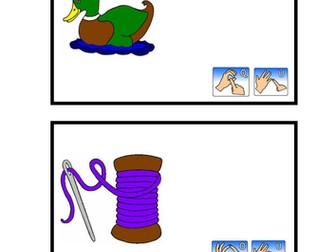 Jolly Phonics flashcards with sign language