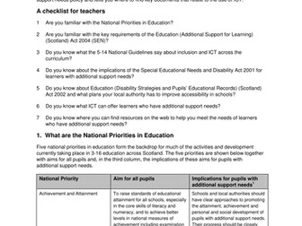 Additional support needs and ICT provision