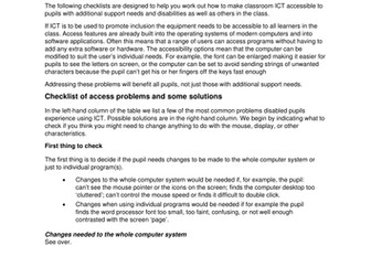 Improving the accessibility of classroom ICT