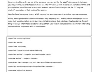 Poems From Other Cultures: Cluster 1