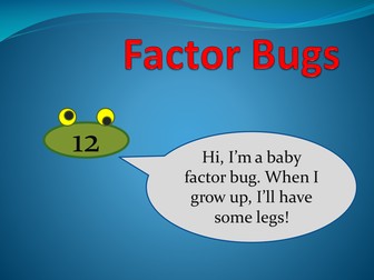 Factor Bugs (inc Prime numbers) game