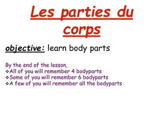 les parties du corps (bodyparts)