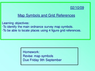 Grid references and map symbols