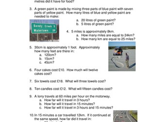 Proportion worksheet level 5