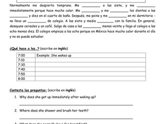 Spanish Daily Routine - La rutina diaira