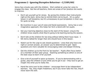 Teachers TV: Ignoring Disruptive Behaviour