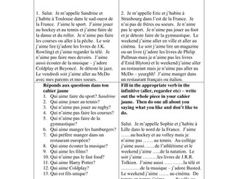 Aimer + infinitive reading and writing