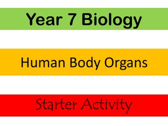 7A Human Body Organs Starter