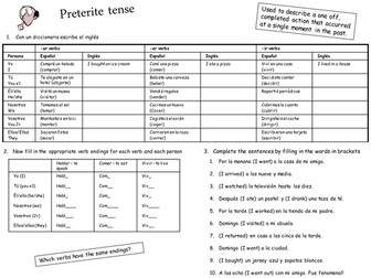 Spanish Preterite Tense - el preterito