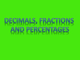 Converting fractions, decimals and percentages
