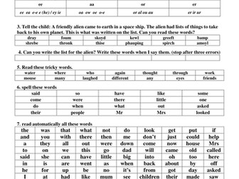 Letters and Sounds Phase 2, 3,4  and 5 Assessment