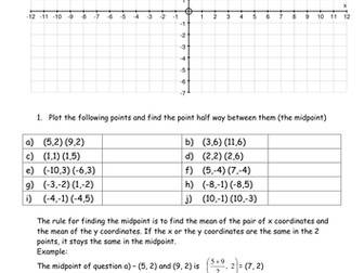 Finding the midpoint of a straight line